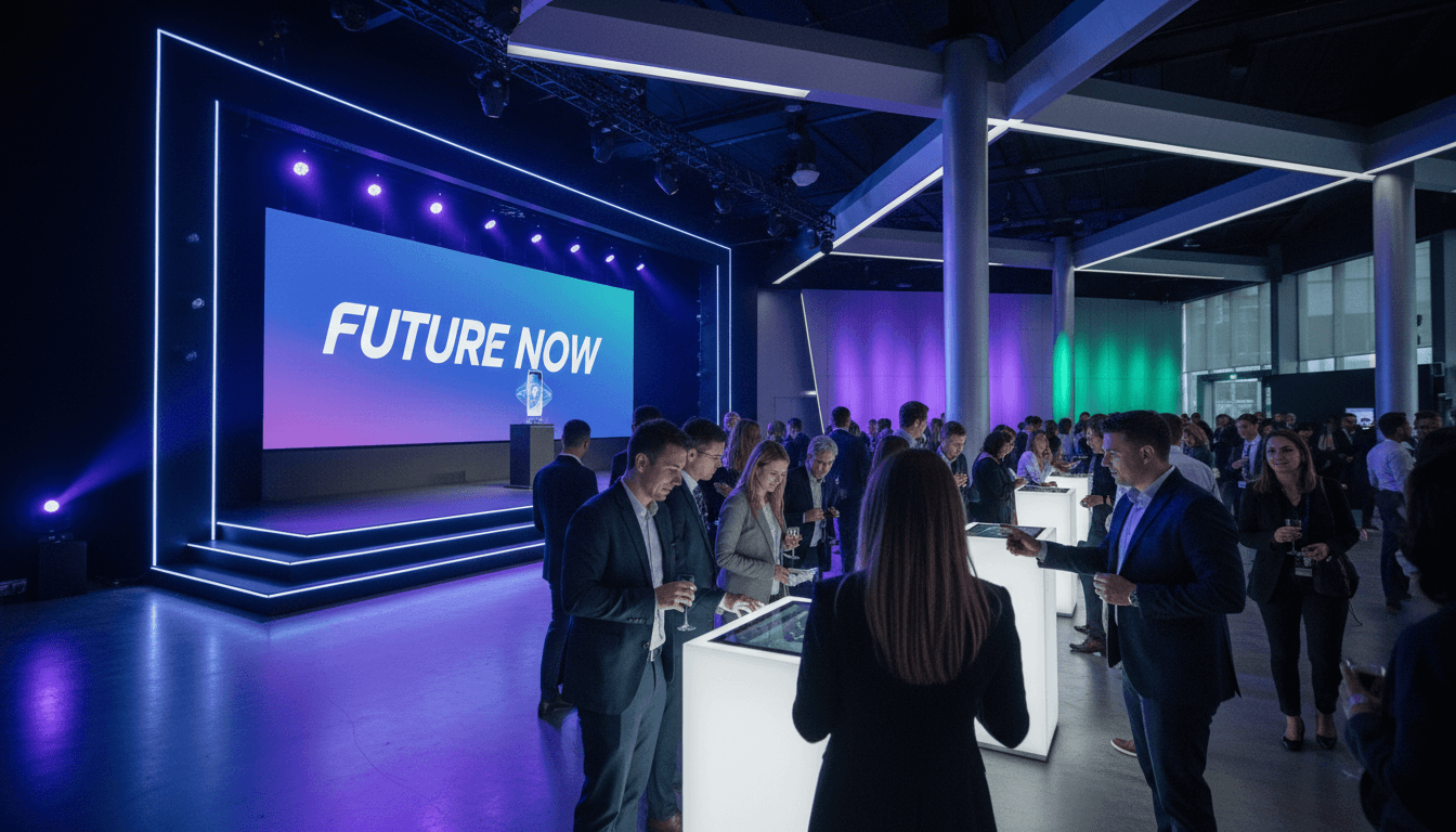 People engaging with an interactive brand activation event